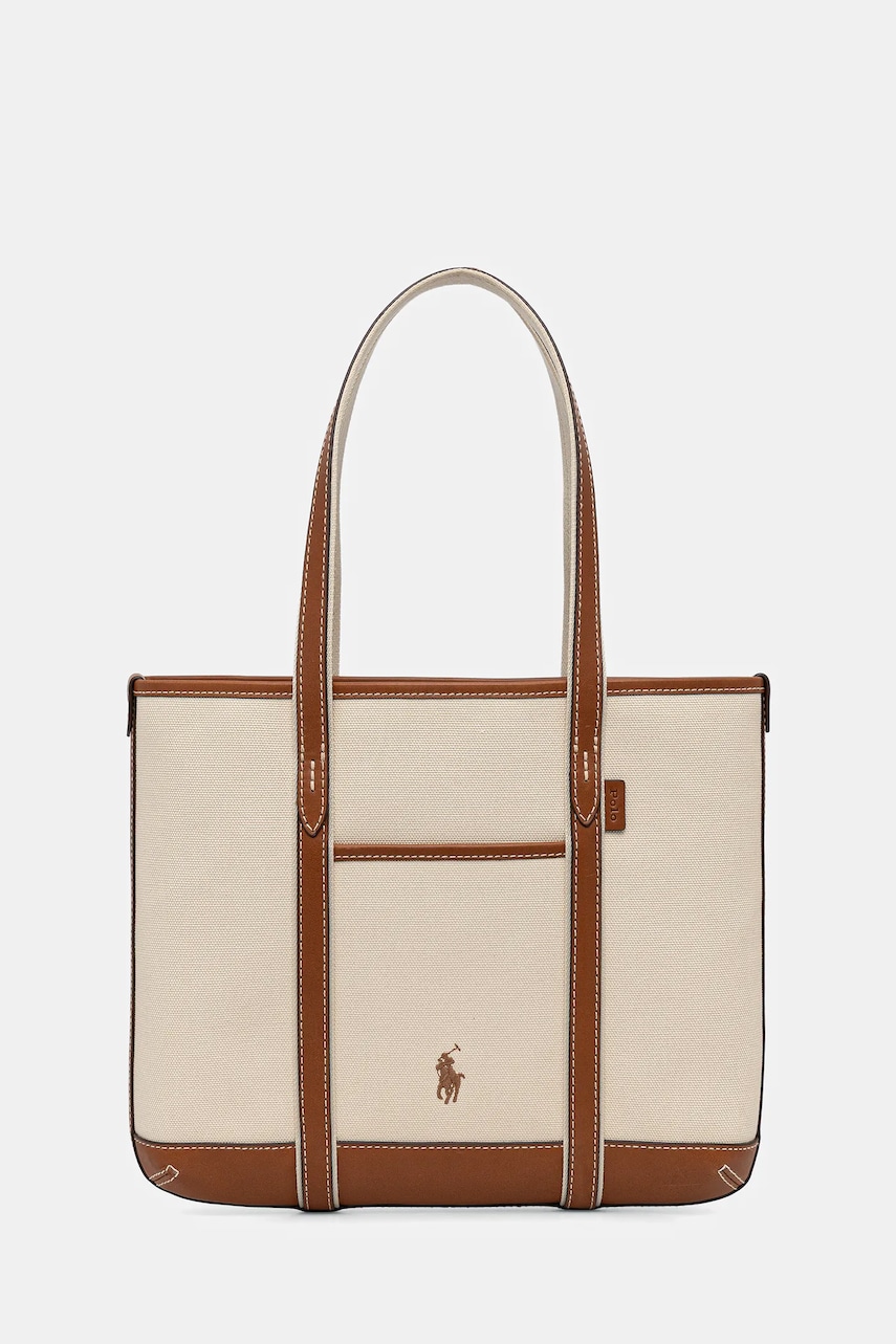 Kabelka Polo Ralph Lauren béžová barva, 428P03085