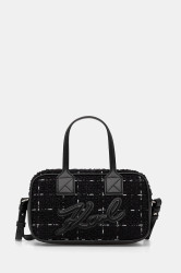 Kabelka s přídavkem vlny Karl Lagerfeld K/SKUARE černá barva, A4W30259
