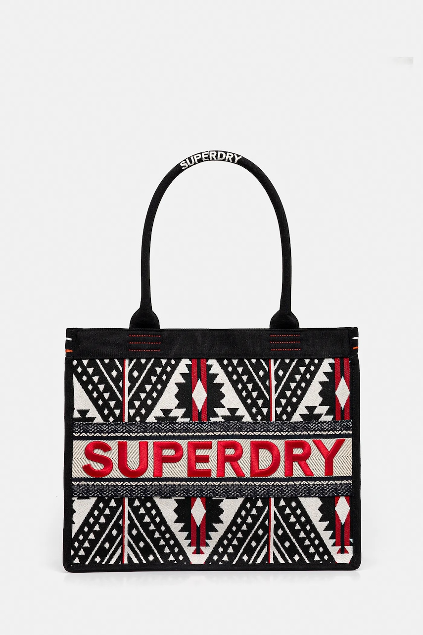 Kabelka Superdry černá barva, W9110411A-61A
