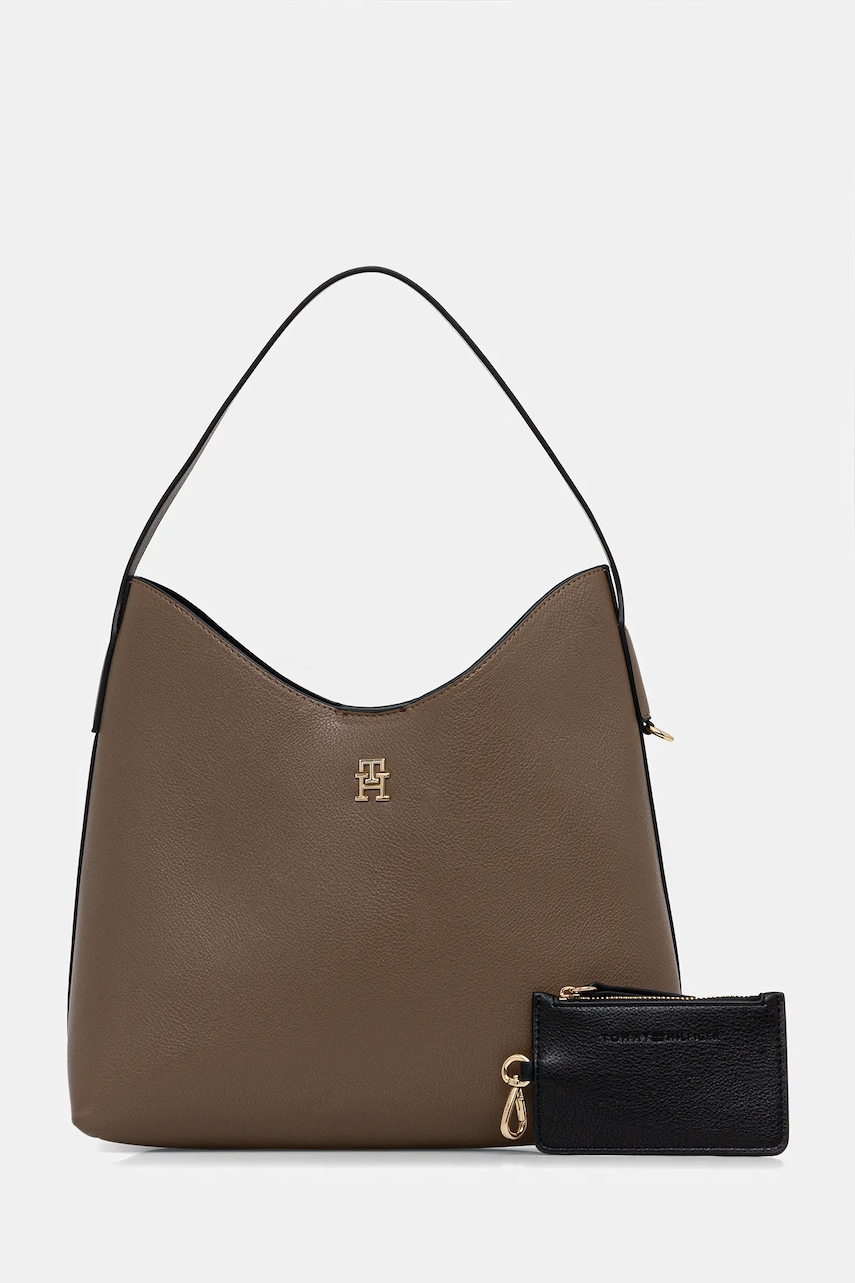 Kabelka Tommy Hilfiger béžová barva, AW0AW18140