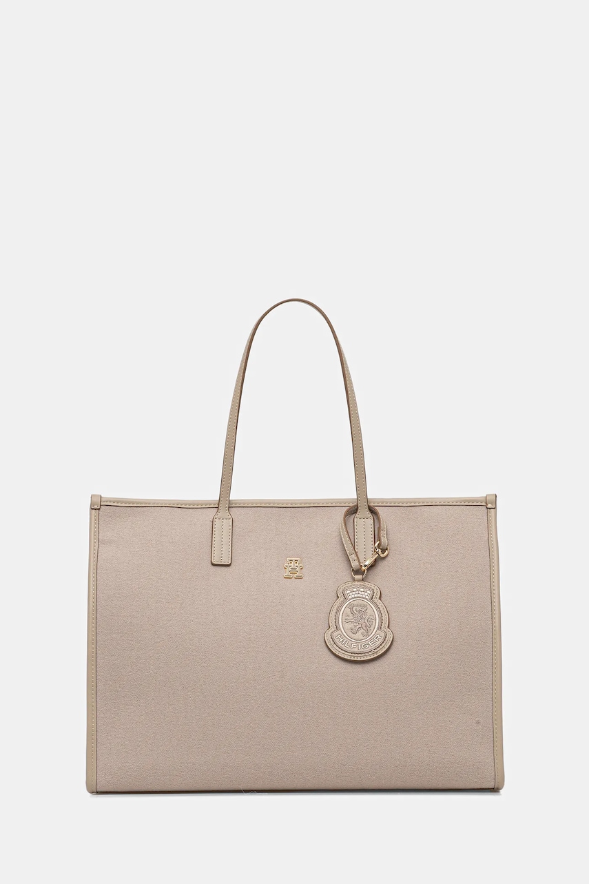 Kabelka Tommy Hilfiger béžová barva, AW0AW18215