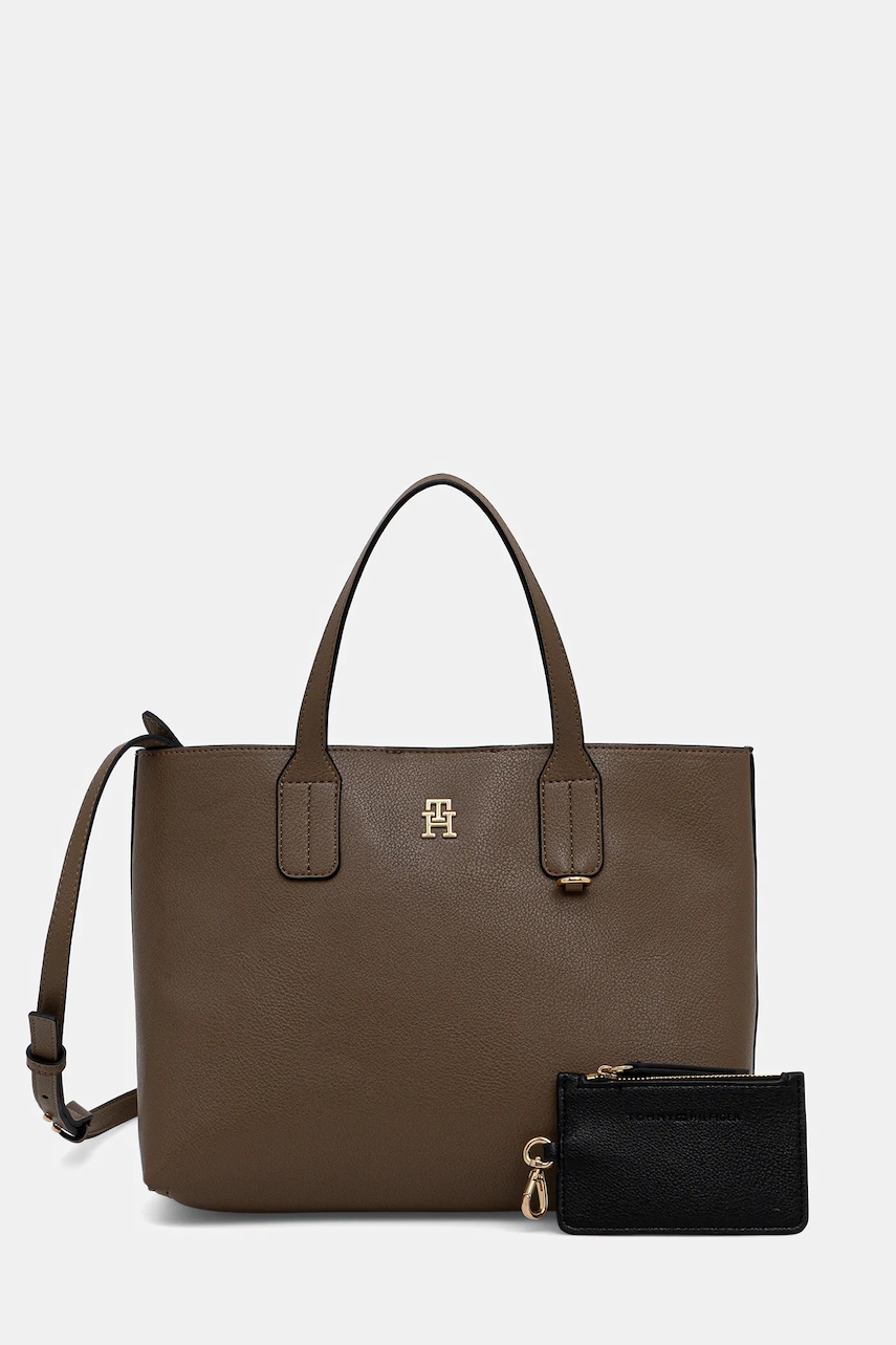 Kabelka Tommy Hilfiger béžová barva, AW0AW18233