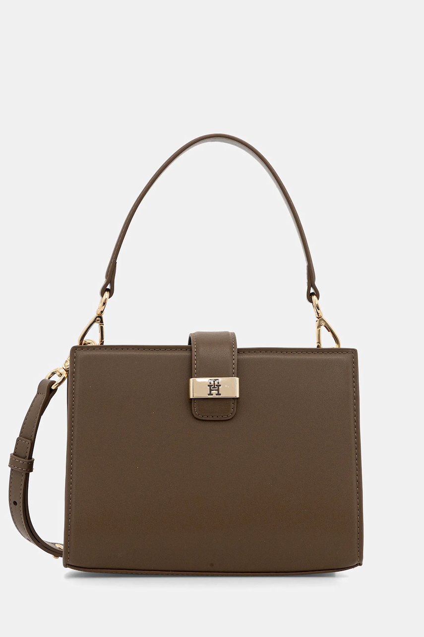 Kabelka Tommy Hilfiger béžová barva, AW0AW18286