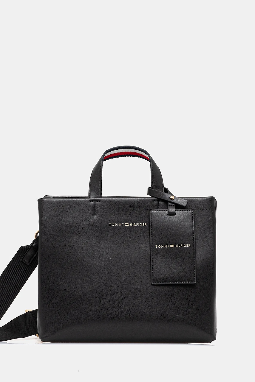 Kabelka Tommy Hilfiger černá barva, AW0AW17508