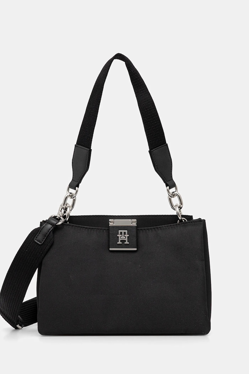 Kabelka Tommy Hilfiger černá barva, AW0AW18200