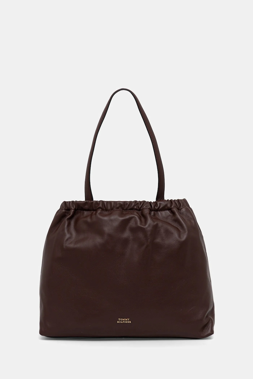 Kabelka Tommy Hilfiger hnědá barva, AW0AW18308