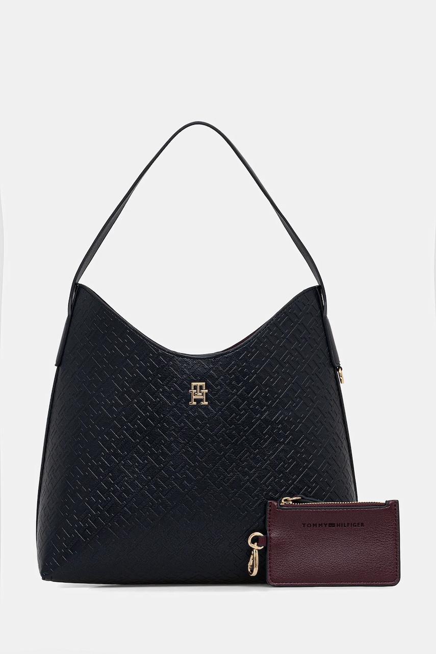 Kabelka Tommy Hilfiger tmavomodrá barva, AW0AW18141