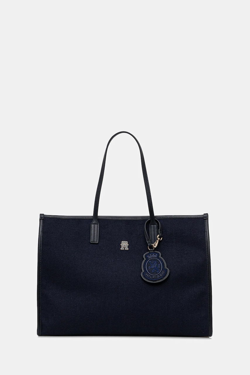 Kabelka Tommy Hilfiger tmavomodrá barva, AW0AW18215