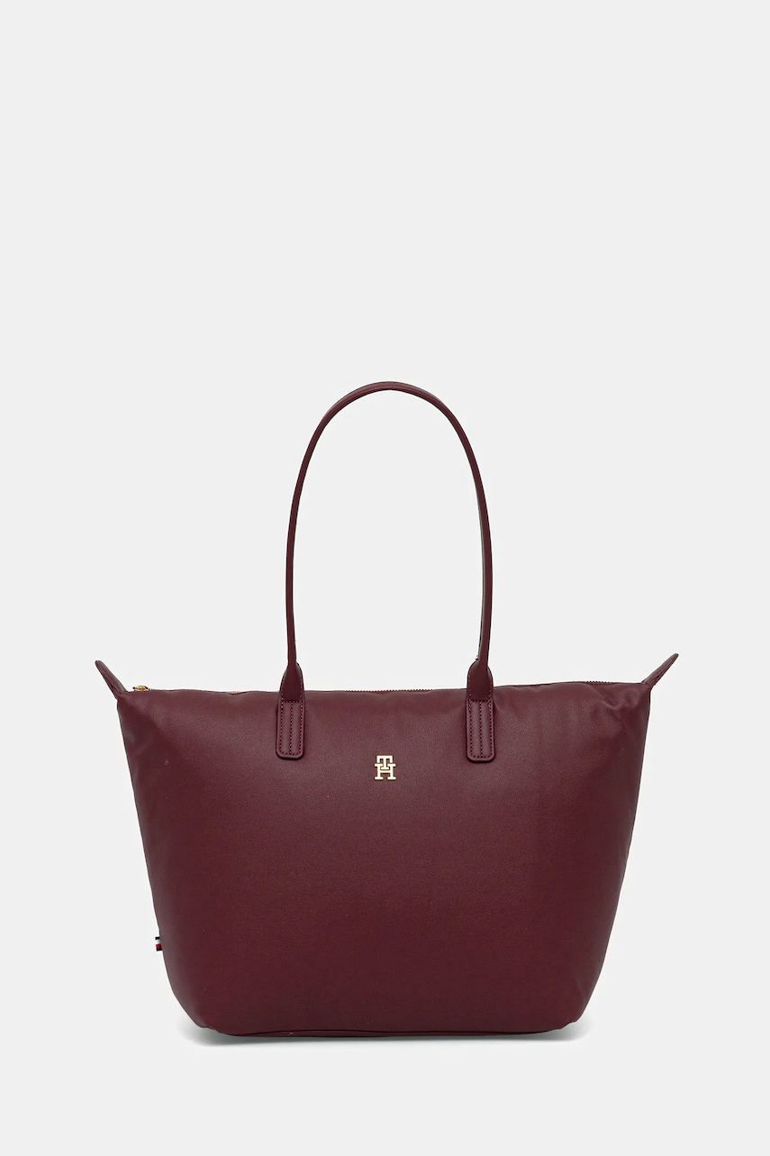 Kabelka Tommy Hilfiger vínová barva, AW0AW17705