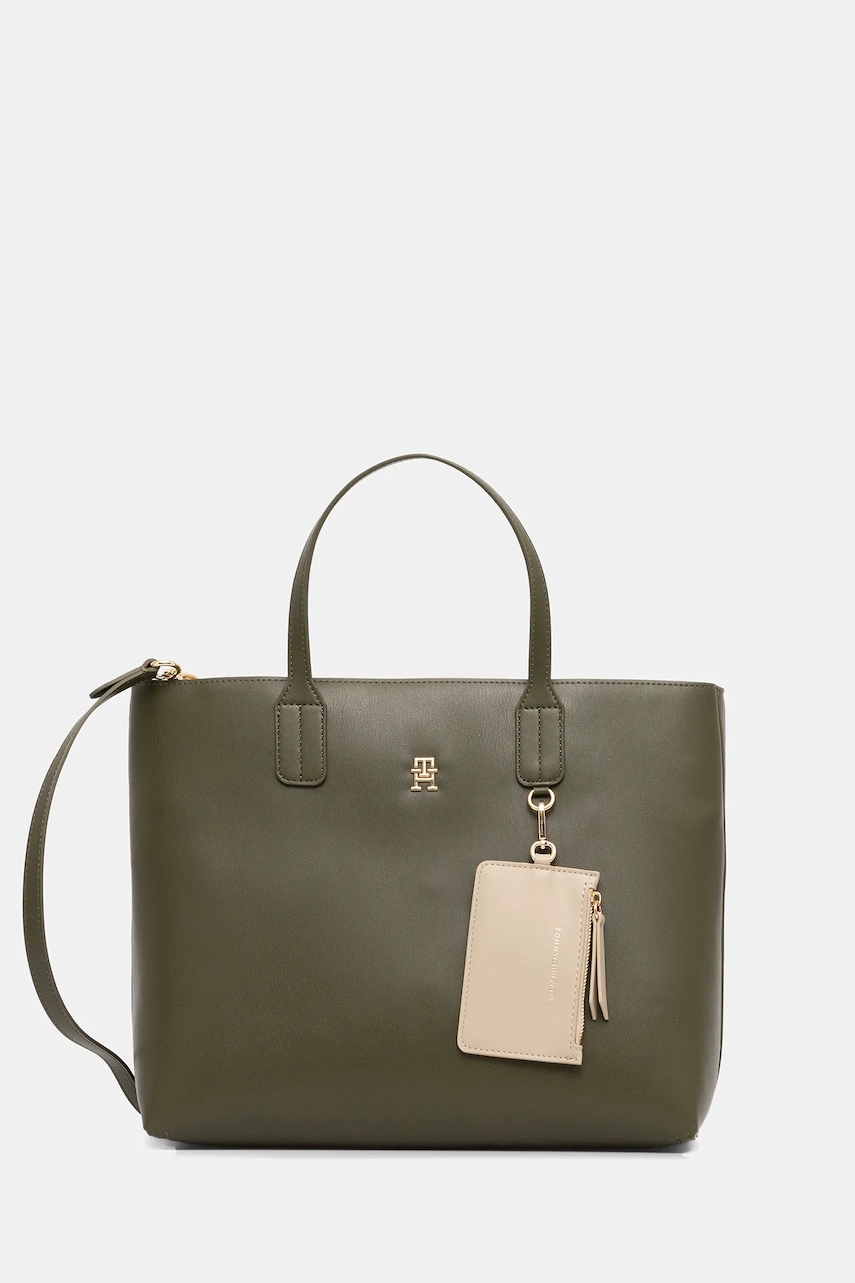 Kabelka Tommy Hilfiger zelená barva, AW0AW17683