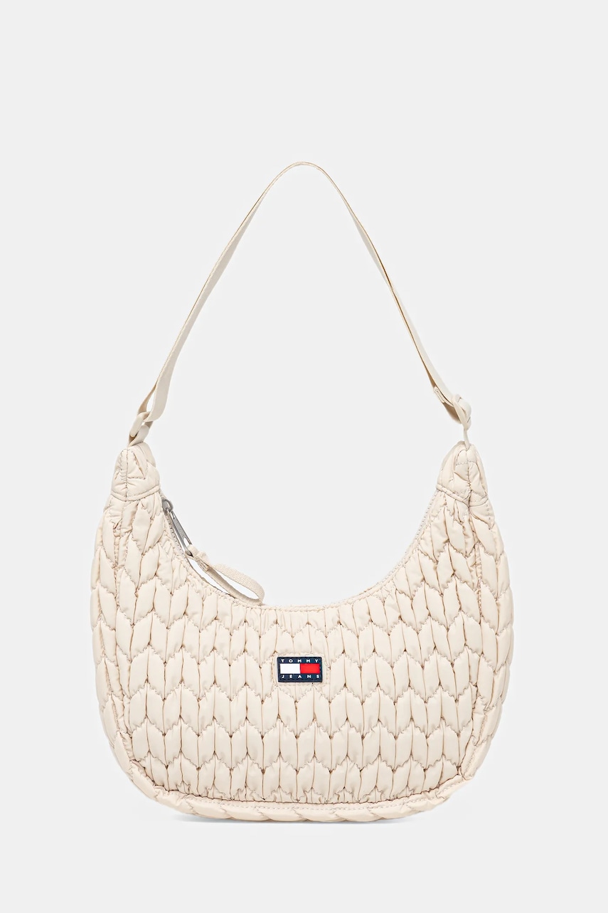 Kabelka Tommy Jeans béžová barva, AW0AW17546