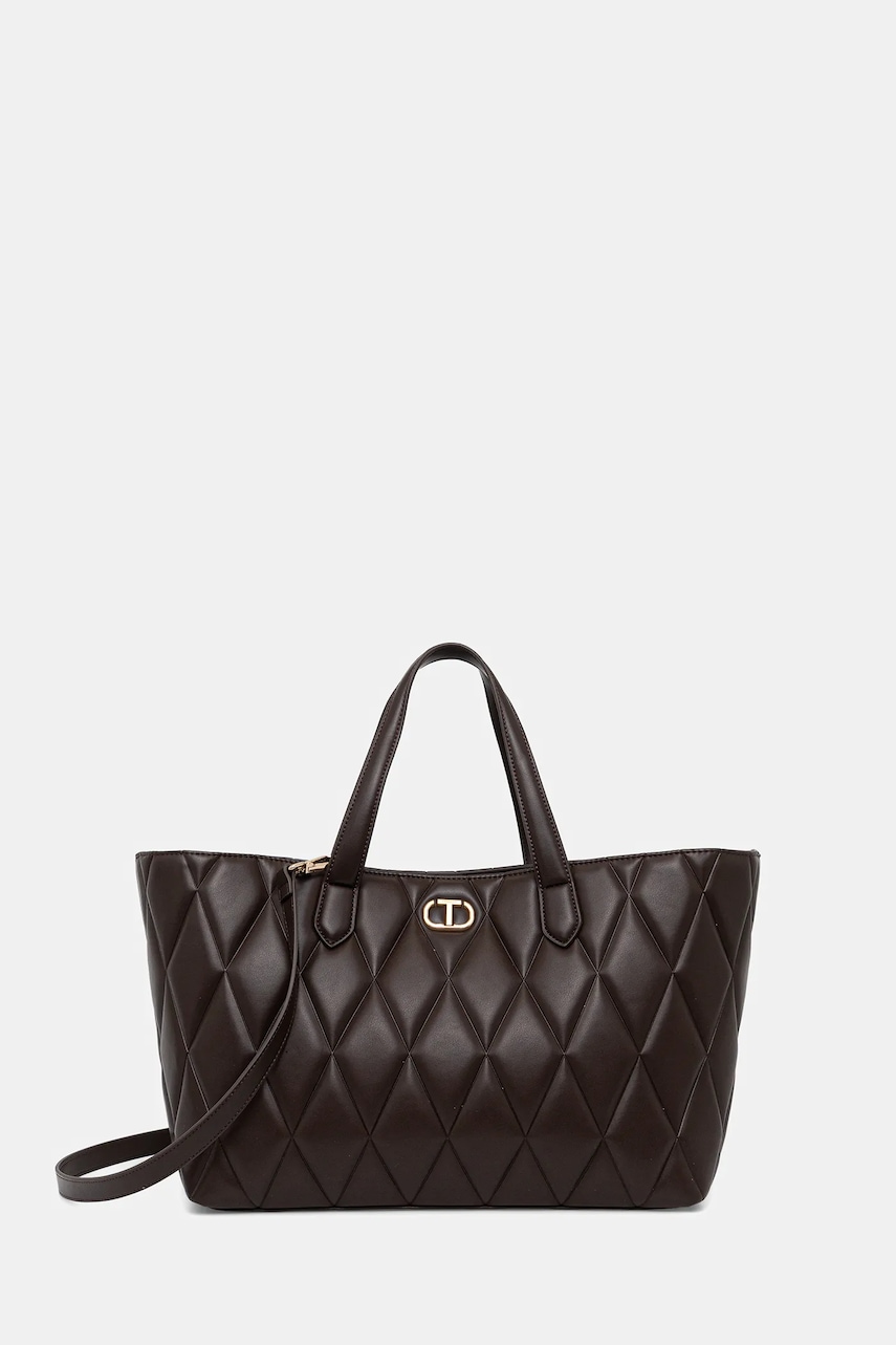 Kabelka Twinset hnědá barva, 252TB7050