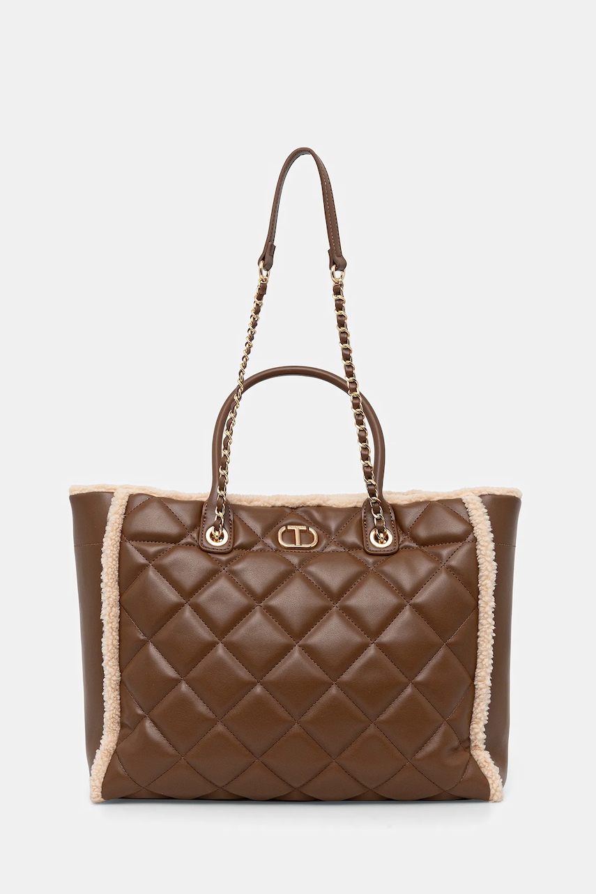 Kabelka Twinset hnědá barva, 252TD8112