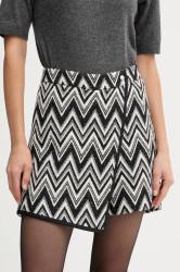 Kalhotová sukně BOSS Orange C_Tijaca dámská, černá barva, vzorovaná, high waist, 50547703