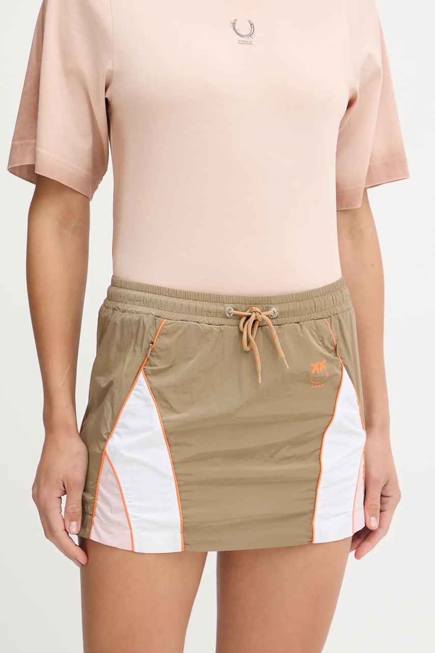 Kalhotová sukně Pinko zelená barva, mini, 104973 A2GW