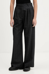 Kalhoty Abercrombie & Fitch dámské, šedá barva, high waist, KI156-5552-979