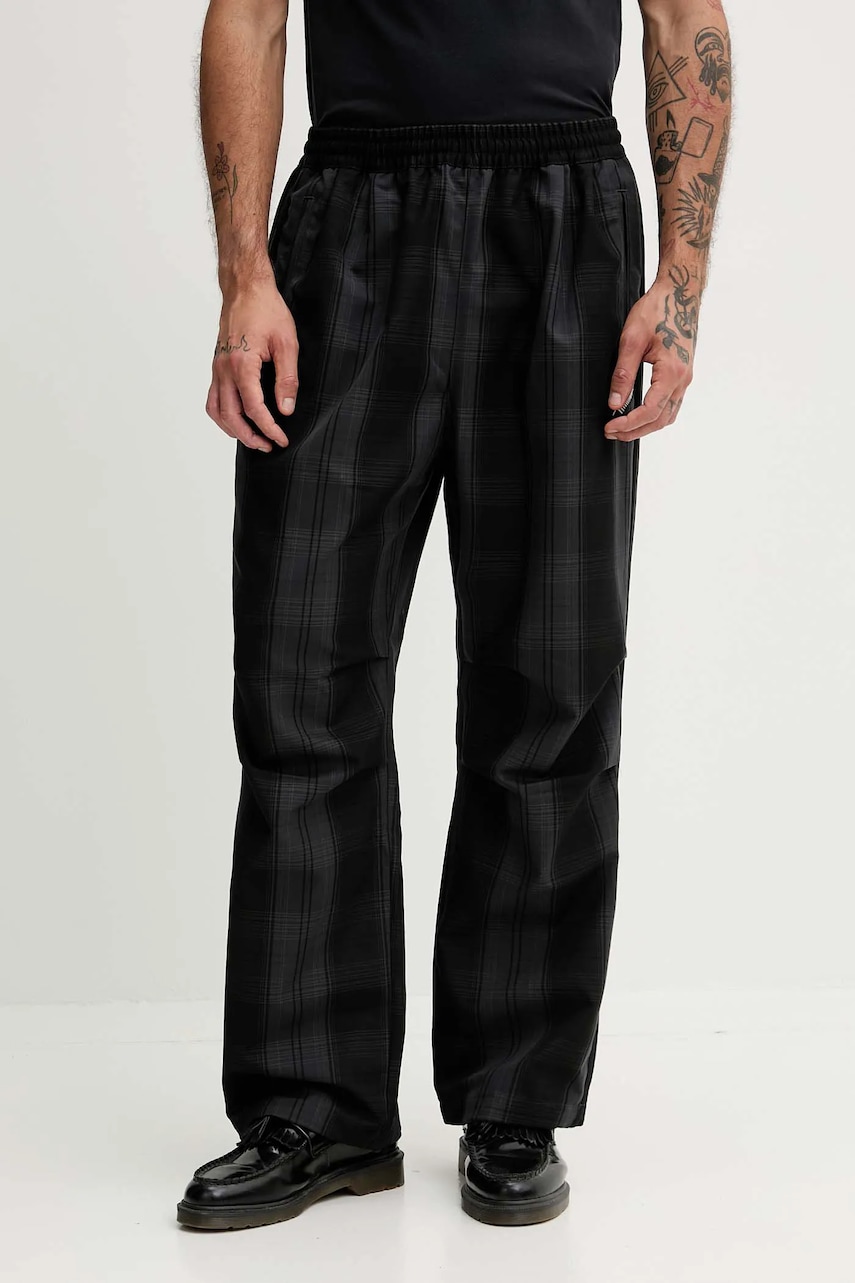 Kalhoty adidas Originals Firebird pánské, černá barva, ve střihu chinos, KG4637