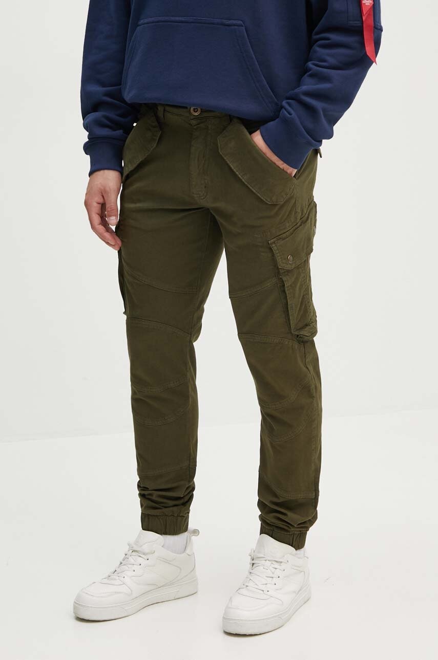 Kalhoty Alpha Industries Combat Pant LW pánské, zelená barva, 126215.142