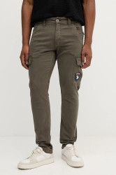 Kalhoty Alpha Industries pánské, zelená barva, ve střihu cargo, 178207.136