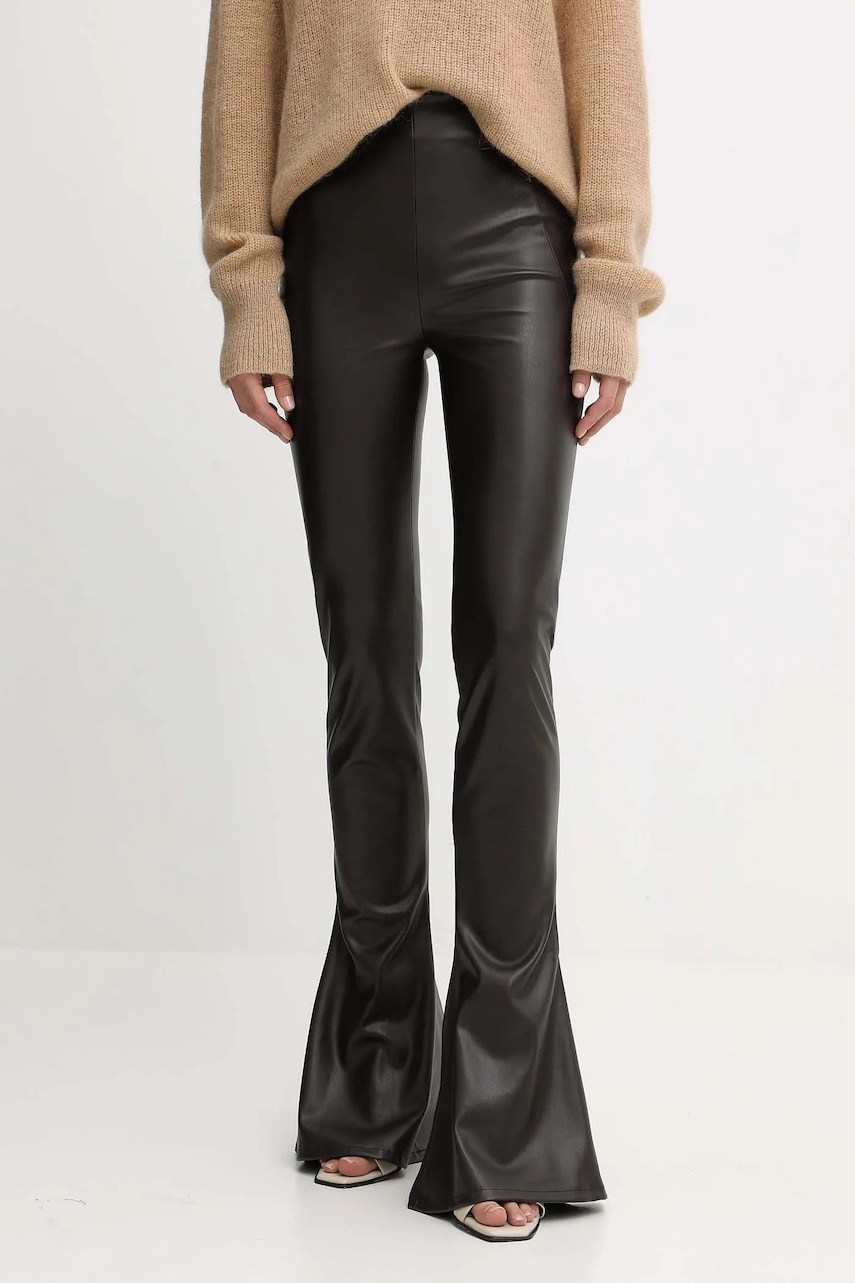 Kalhoty Aniye By dámské, hnědá barva, zvony, high waist, 181419