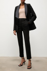 Kalhoty Answear.LAB dámské, černá barva, přiléhavé, high waist