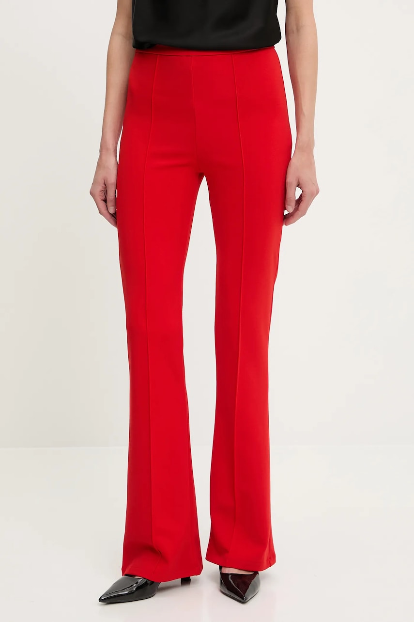 Kalhoty Answear.LAB dámské, červená barva, zvony, high waist