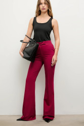 Kalhoty Answear.LAB dámské, růžová barva, zvony, medium waist