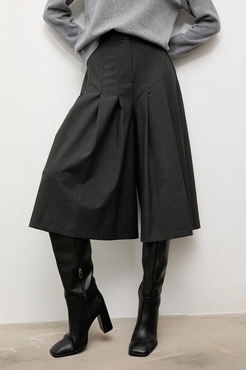 Kalhoty Answear.LAB šedá barva, midi