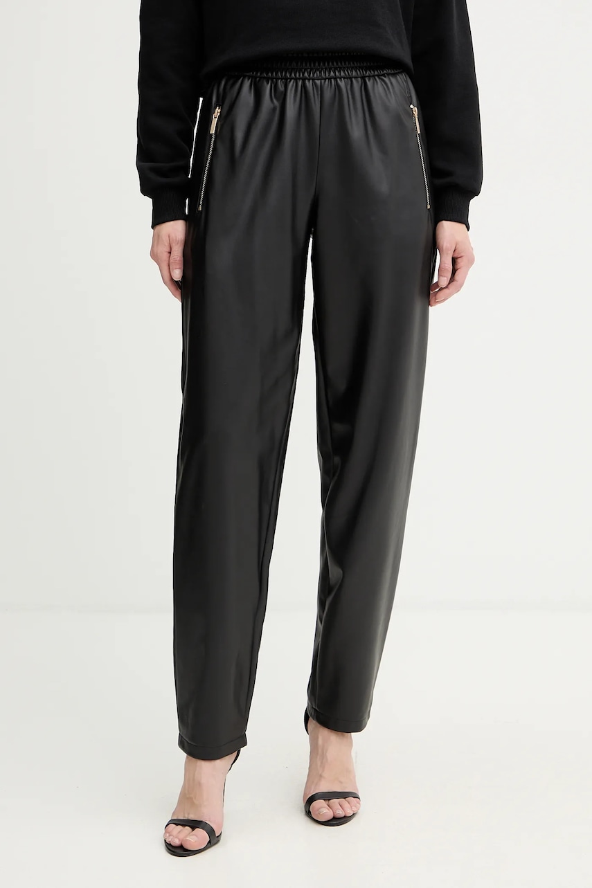 Kalhoty Armani Exchange dámské, černá barva, high waist, XW000681 AF16106