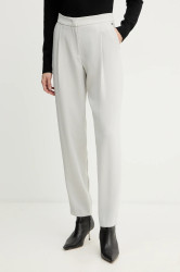 Kalhoty Armani Exchange dámské, šedá barva, high waist, XW001269 AF16151