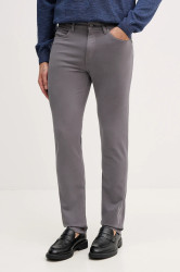 Kalhoty BOSS H-Delaware5 pánské, šedá barva, přiléhavé, 50543883
