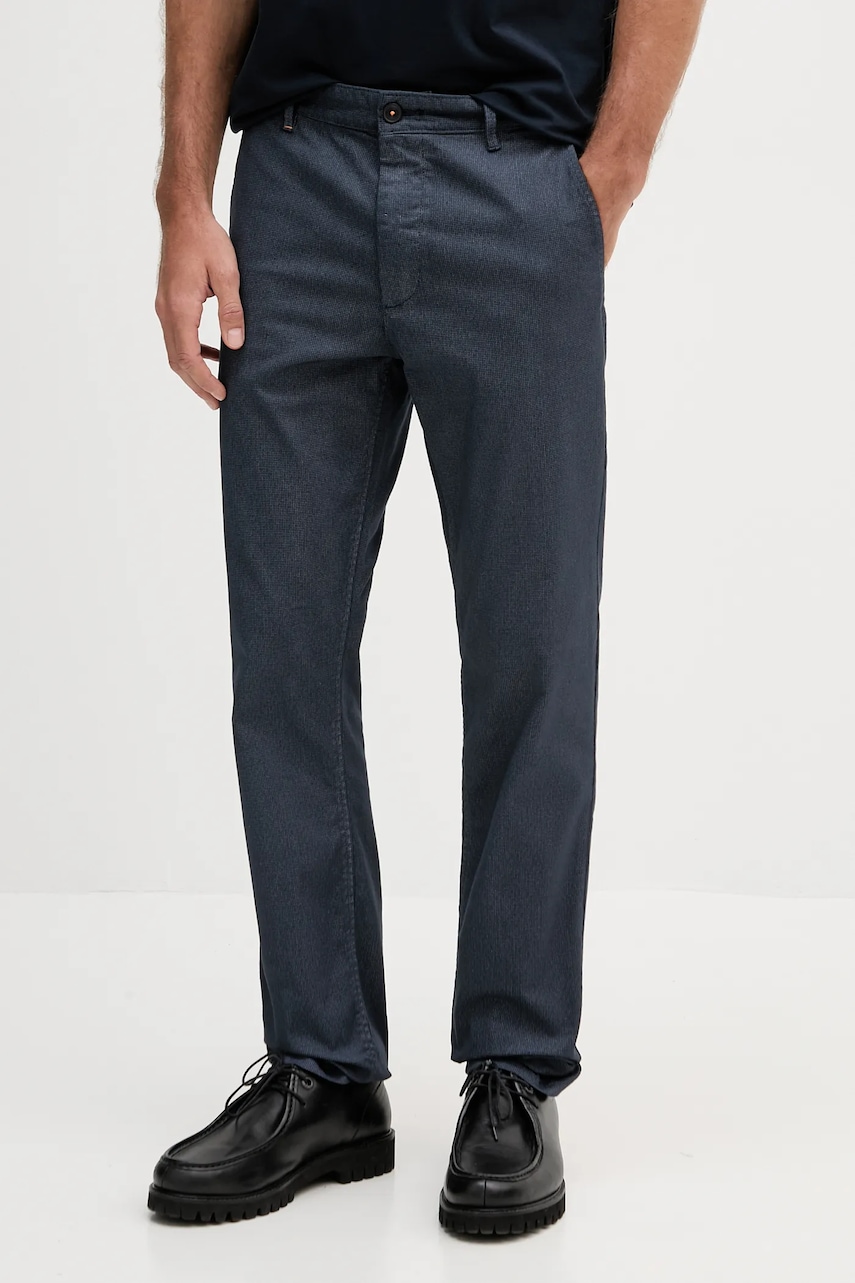 Kalhoty BOSS Orange Chino_slim pánské, tmavomodrá barva, přiléhavé, 50542977
