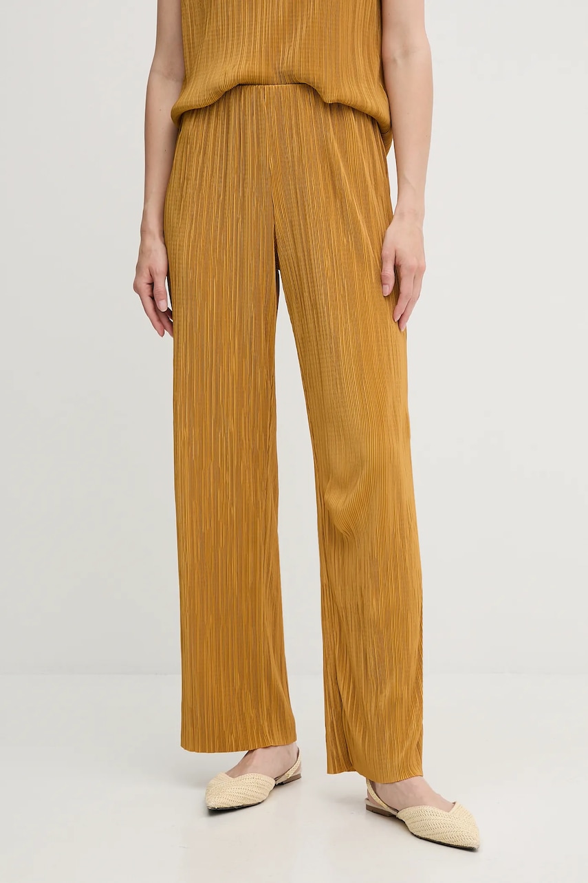 Kalhoty Calvin Klein dámské, žlutá barva, high waist, LV044A200G