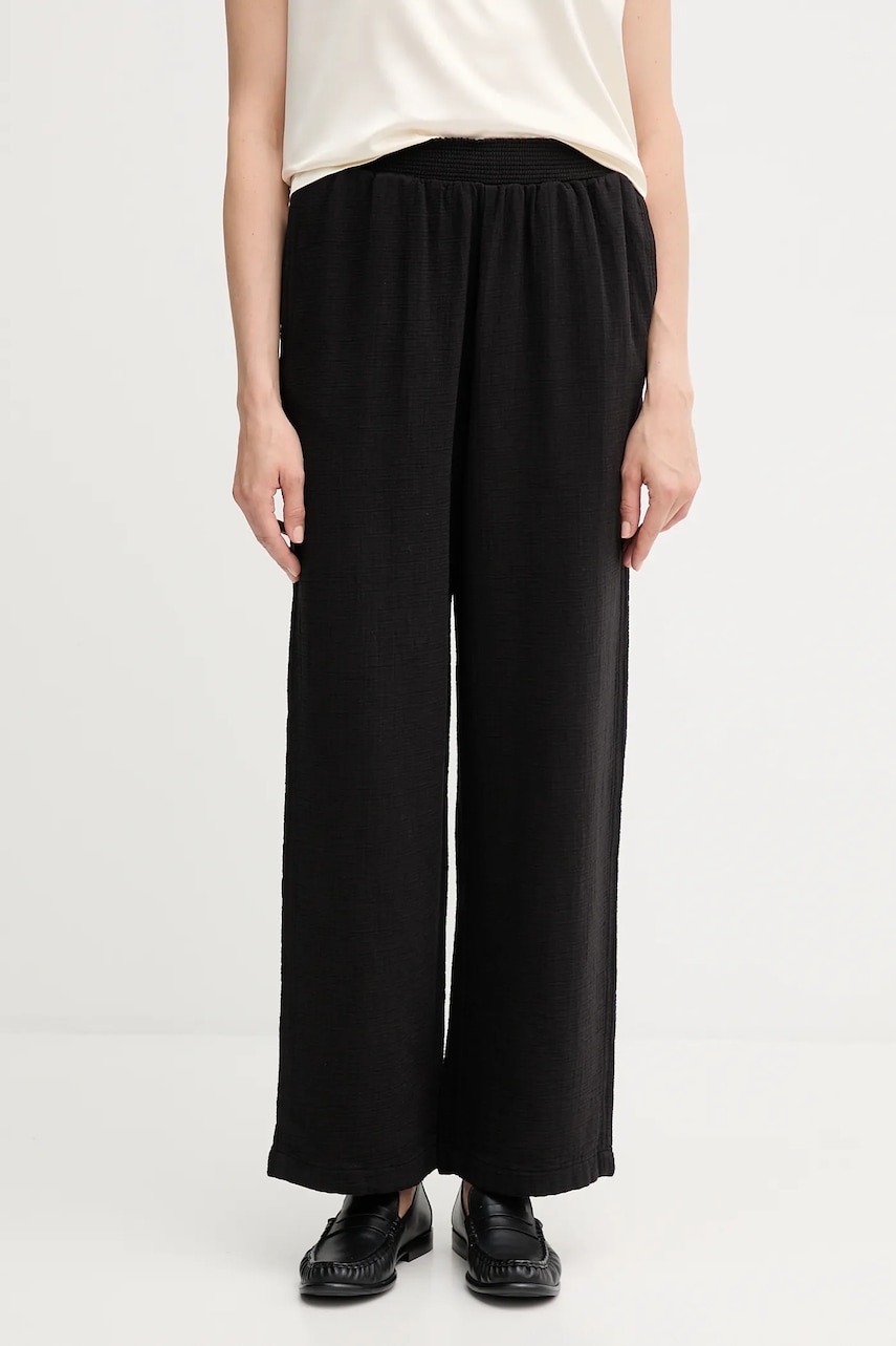 Kalhoty Calvin Klein Jeans dámské, černá barva, high waist, LV047C636G