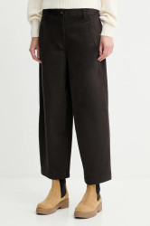 Kalhoty Calvin Klein Jeans dámské, hnědá barva, high waist, LV044D662G