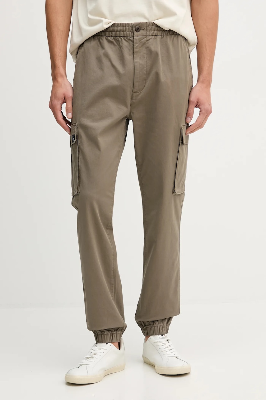 Kalhoty Calvin Klein Jeans pánské, hnědá barva, LV04RD608G