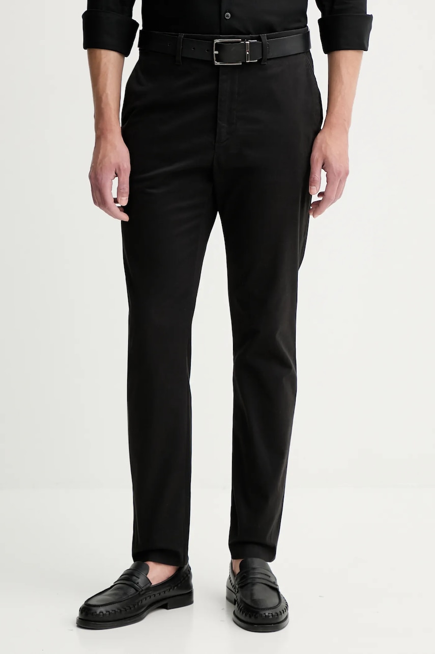 Kalhoty Calvin Klein pánské, černá barva, přiléhavé, LV04LD614G