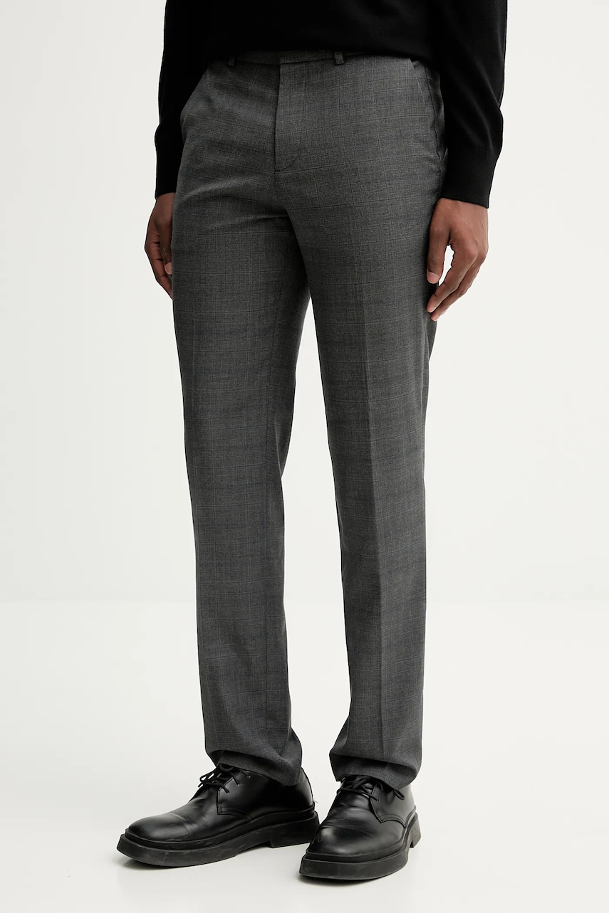 Kalhoty Calvin Klein pánské, šedá barva, přiléhavé, LV04LD471G