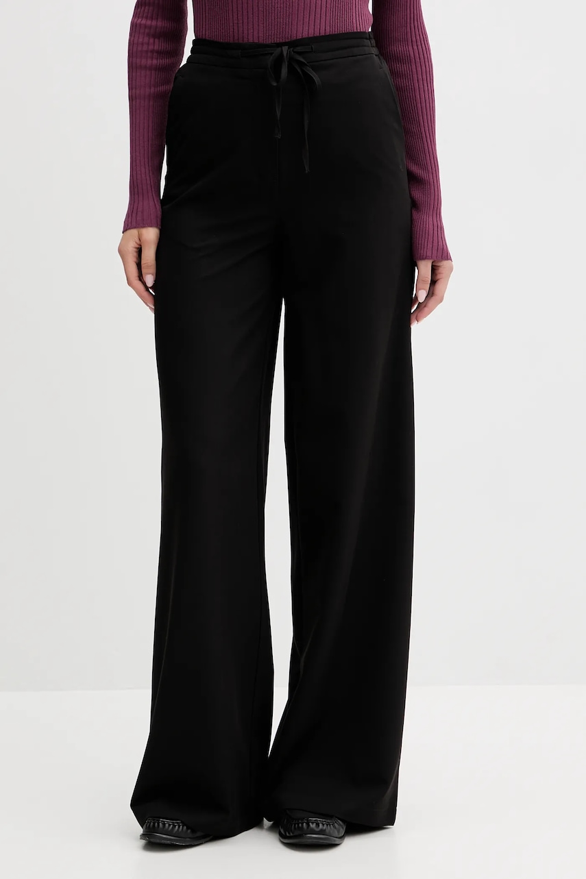 Kalhoty Colmar dámské, černá barva, široké, high waist, 0606.2ZW