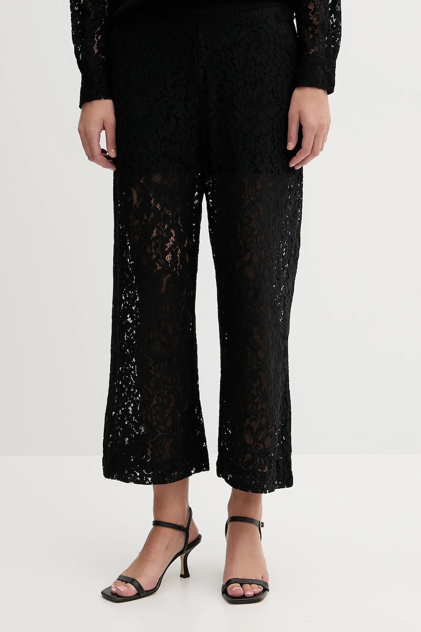 Kalhoty Dkny dámské, černá barva, high waist, DJ5P3081