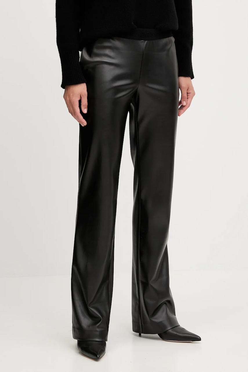 Kalhoty Ermanno Firenze dámské, černá barva, medium waist, 57TP037E5B