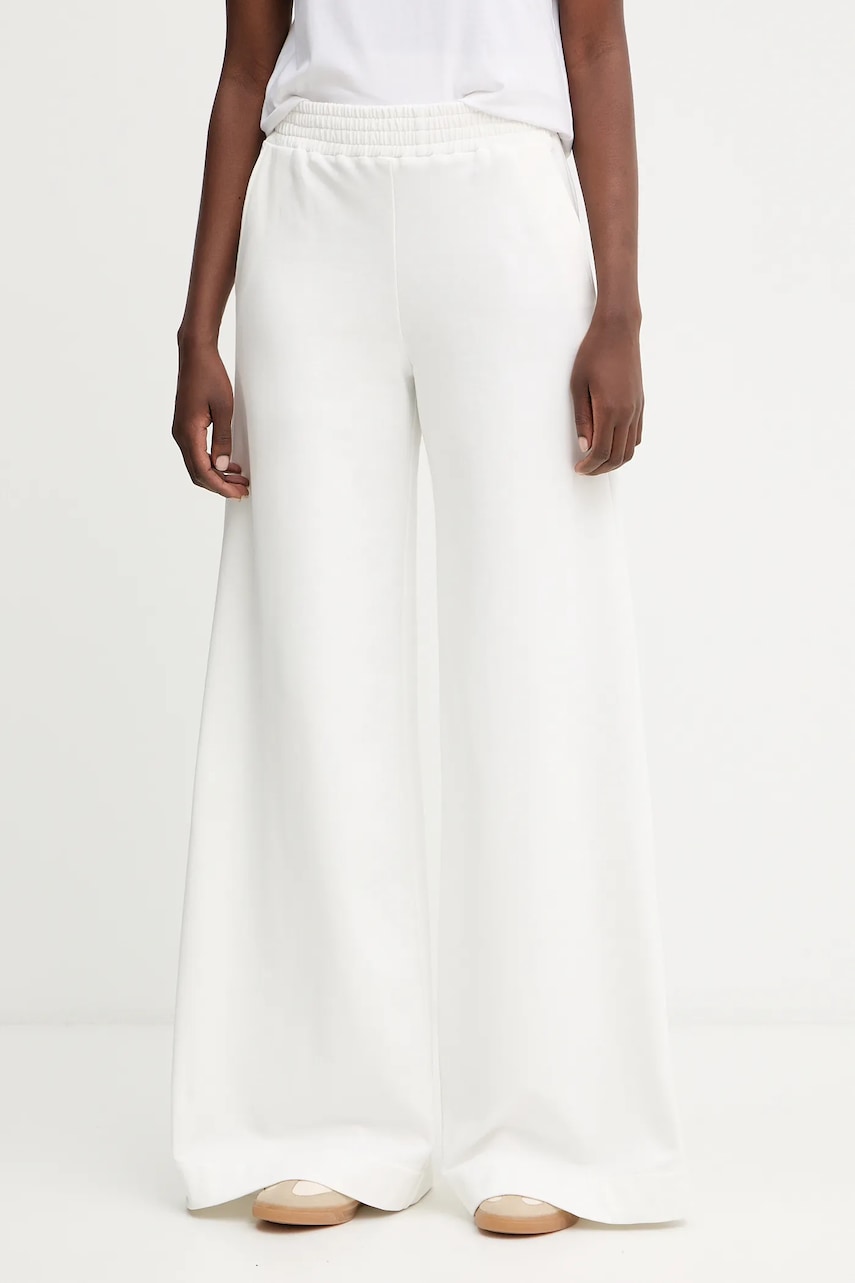 Kalhoty Ermanno Scervino LIFE dámské, bílá barva, široké, high waist, D474P607LEM