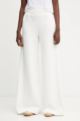 Kalhoty Ermanno Scervino LIFE dámské, bílá barva, široké, high waist, D474P607LEM
