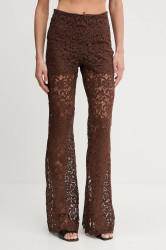 Kalhoty Ermanno Scervino LIFE dámské, hnědá barva, zvony, high waist, D464P605FDHGJ