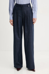 Kalhoty Fracomina dámské, modrá barva, střih cigarette, high waist, FS25WV3005W56195