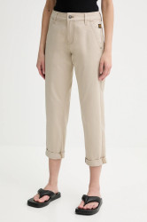Kalhoty G-Star dámské, béžová barva, střih chinos, high waist, D25257-D715