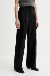 Kalhoty G-Star dámské, černá barva, široké, high waist, D26036-D909