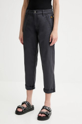 Kalhoty G-Star dámské, šedá barva, střih chinos, high waist, D25257-D715