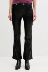 Kalhoty Gaudi dámské, černá barva, zvony, high waist, 521BD25016