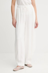 Kalhoty Gestuz dámské, béžová barva, široké, high waist, 10910440